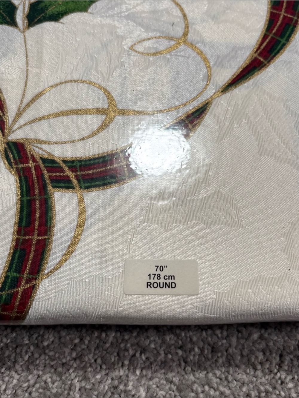 NEW Lenox Holiday Nouveau Tablecloth, 70" Round, Christmas NEW - Picture 2 of 4